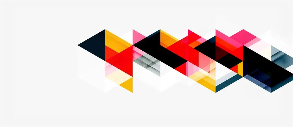 Abstract geometric shapes, triangles overlap creating dynamic visual pattern. Illustrazione stock