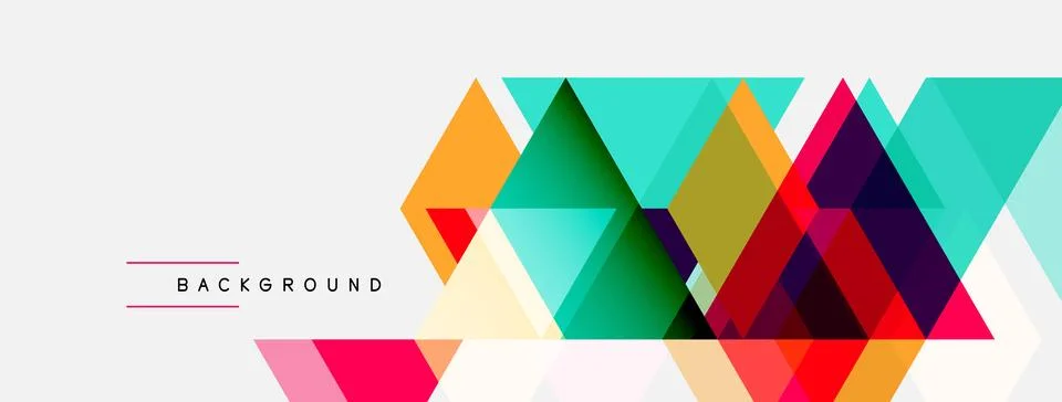 Abstract geometric shapes, triangles overlap. Vibrant colors create modern Illustrazione stock