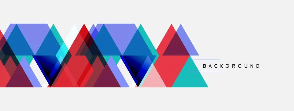 Abstract geometric shapes, triangles overlap. Modern design, vibrant colors, Stock Illustration