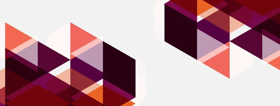 Abstract geometric shapes, triangles, rectangles. Warm colors dominate, cre.. イラスト素材