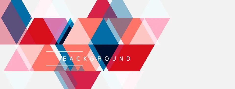 Abstract geometric shapes, triangles, rectangles overlap. Pink, red, blue hue イラスト素材