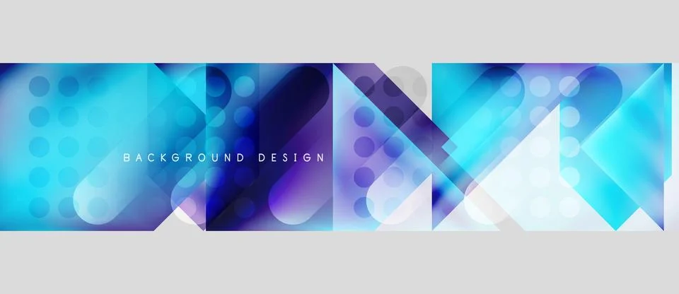 Abstract geometric shapes, vibrant blue tones, modern design. Gradient colors Illustrazione stock