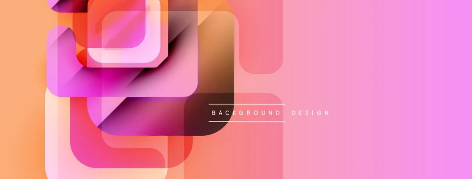 Abstract geometric shapes, vibrant colors, gradient background. Modern design Illustrazione stock
