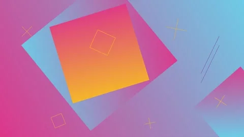 Abstract Geometric Shapes with Vibrant Gradient Background. Stock Footage 320464005