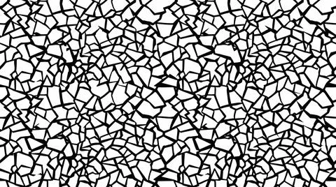 Abstract geometric shattered tile pattern monochrome broken art. Stock Illustration