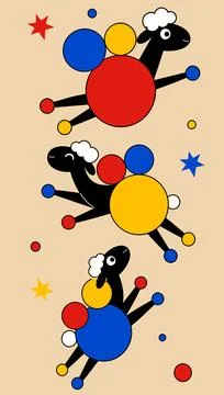 Abstract Geometric Sheep Illustration Stock Illustration