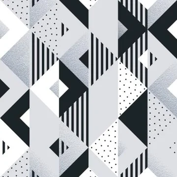 Abstract geometric silver pattern background of square and triangle elements  Stock Illustration