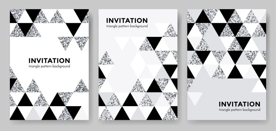 Abstract geometric silver pattern background for invitation card design templ Stock Illustration