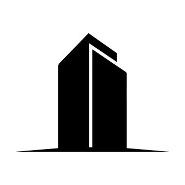Abstract Geometric Skyscraper Icon building architecture Stock Illustration