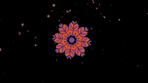 Abstract Geometric Snowflake Animation on Black Background Vídeo Stock 331049991