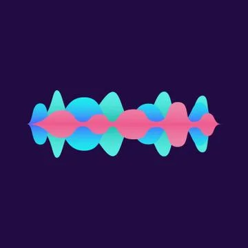 Abstract geometric sound equaliser shape design with colorful blue and pink Stock Illustration