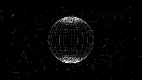 Abstract Geometric Sphere And Space In The Form Of A Plexus Stock Footage 338374488
