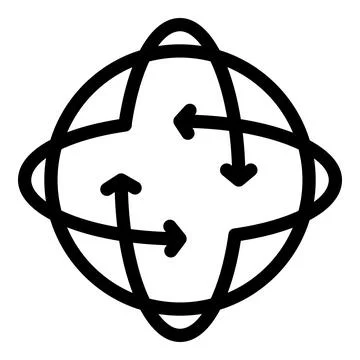 Abstract geometric sphere with arrows Stock Illustration