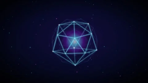 Abstract Geometric Sphere Formation in Digital Space Stock Footage 347896812
