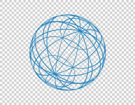 Abstract geometric sphere with intersecting blue lines Illustration