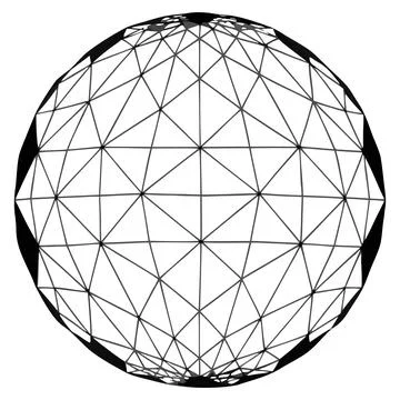 Abstract geometric sphere of lines and triangles isolated on white for futu.. Stock Illustration
