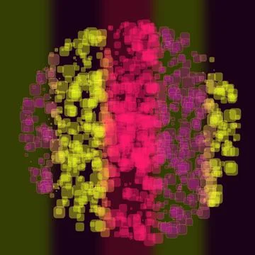 Abstract Geometric sphere of Many square glittering in space explosion of confet Illustrazione stock