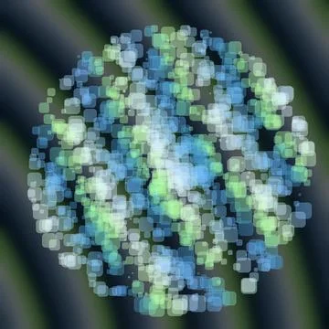 Abstract Geometric sphere of Many square glittering in space explosion of con Illustrazione stock