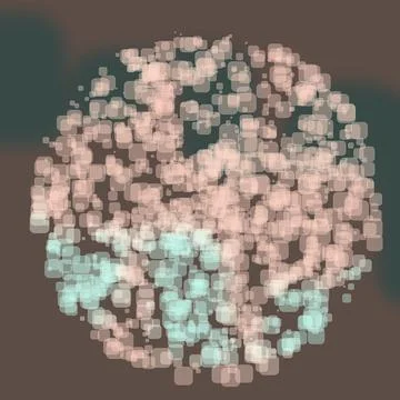 Abstract Geometric sphere of Many square glittering in space explosion of Illustrazione stock