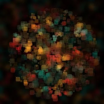 Abstract Geometric sphere of Many square glittering in space explosion of Illustrazione stock