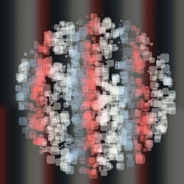 Abstract Geometric sphere of Many square glittering in space explosion of Illustrazione stock