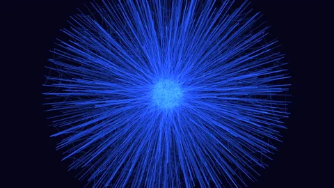 Abstract geometric sphere with neon lines in galaxy Video stock 235821324