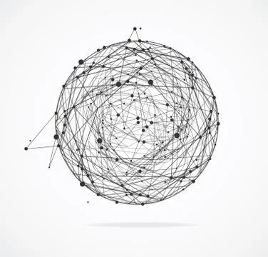 Abstract Geometric Sphere with Points and Lines. Vector Stock-Illustration