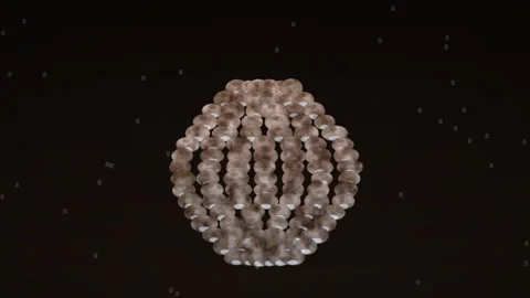 Abstract Geometric Sphere Rotating Dark Background Animation Stock-Footage 347814136