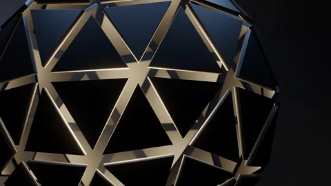 Abstract Geometric Sphere with Triangular Patterns looping animation Stock Footage 316336575