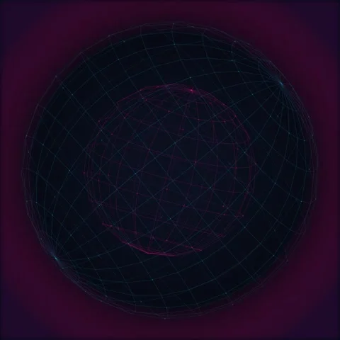 Abstract Geometric Spiderweb Pattern Background - Dark Purple Gradient Stock Footage 346283213