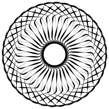 Abstract geometric spiral element with intersecting lines Illustrazione stock