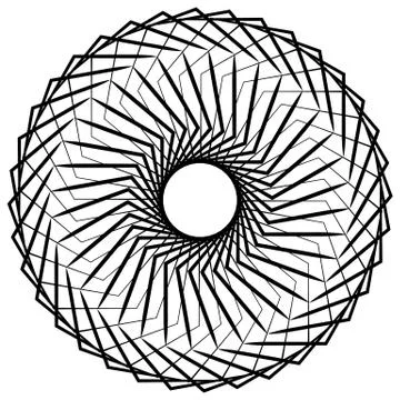 Abstract geometric spiral element with intersecting lines Illustrazione stock