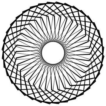 Abstract geometric spiral element with intersecting lines 스톡 일러스트