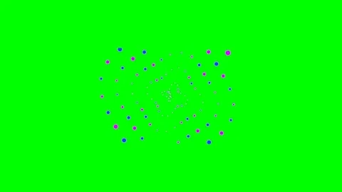 Abstract geometric spiral pattern of colorful circles on a green background Stock Footage 341839540