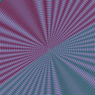 Abstract geometric spiral pattern with red green gradient lines Stock Illustration