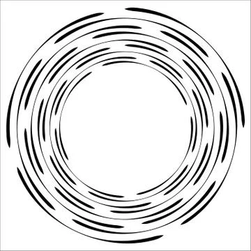 Abstract geometric spiral, ripple element with circular, concentric lines. Ab Stock-Illustration