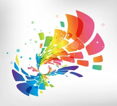 Abstract geometric splash on white background Stock Illustration