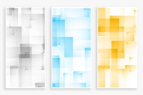 Abstract geometric square and rectangle pattern banners Illustrazione stock