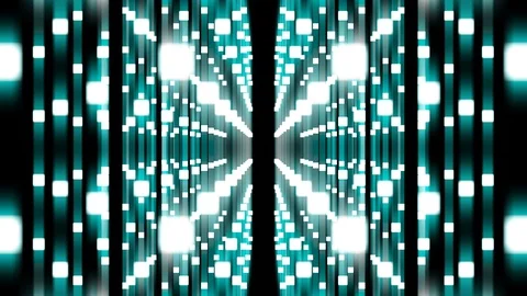 Abstract Geometric Square box dot blue color glowing pattern background zoom Stock Footage 92481550