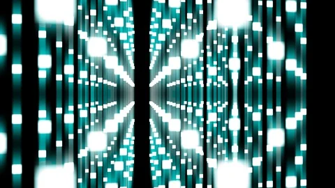 Abstract Geometric Square box dot perspective view blue color glowing pattern Stock Footage 92481624