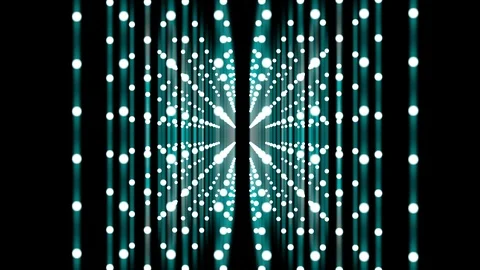 Abstract Geometric Square box shap from Circle dot blue color glowing pattern Stock-Footage 92480977