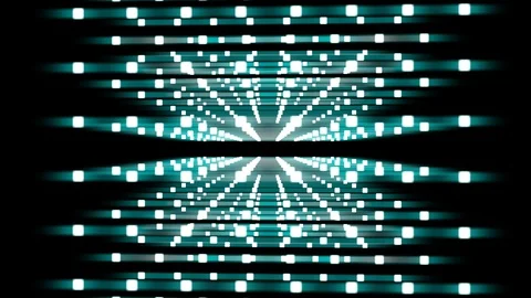 Abstract Geometric Square box shap from square dot blue color glowing pattern Stock Footage 92481422