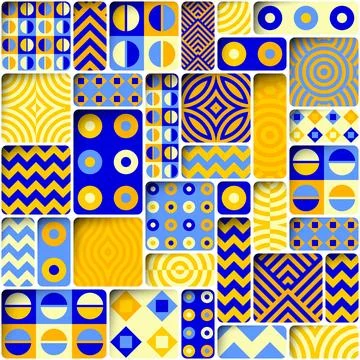Abstract geometric Square color background. Patchwork style. イラスト素材
