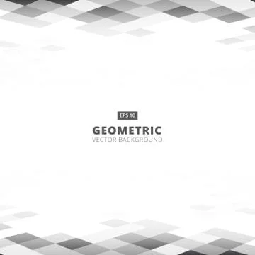 Abstract geometric square gray and white color pattern background perspective Stock Illustration