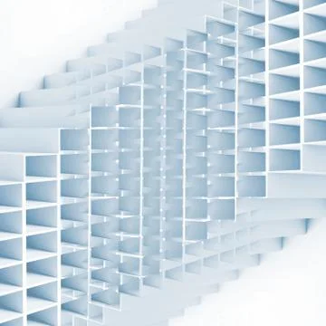 Abstract geometric square pattern. 3d blue cells Illustrazione stock