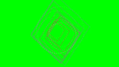 Abstract geometric square pattern with concentric layers on green background Stock Footage 340266985