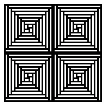 Abstract Geometric Square Pattern with Repeating Line Design Stock Illustration