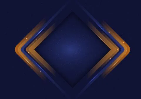 Abstract geometric square rounded frame layered with dark blue background Stock Illustration