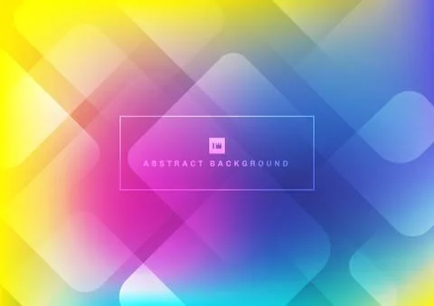 Abstract geometric square shape overlapping layers colorful background Stock Illustration