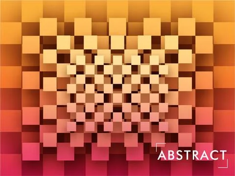 Abstract Geometric Square Shape Paper Cut Overlap Pattern Background. Stock Illustration